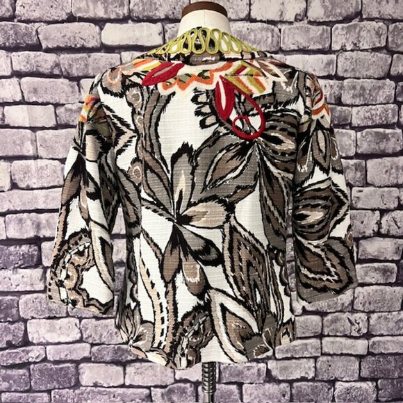 Chico's Multicolored Fully Lined 3/4 Sleeve Jacket Size M - Picture 5 of 8